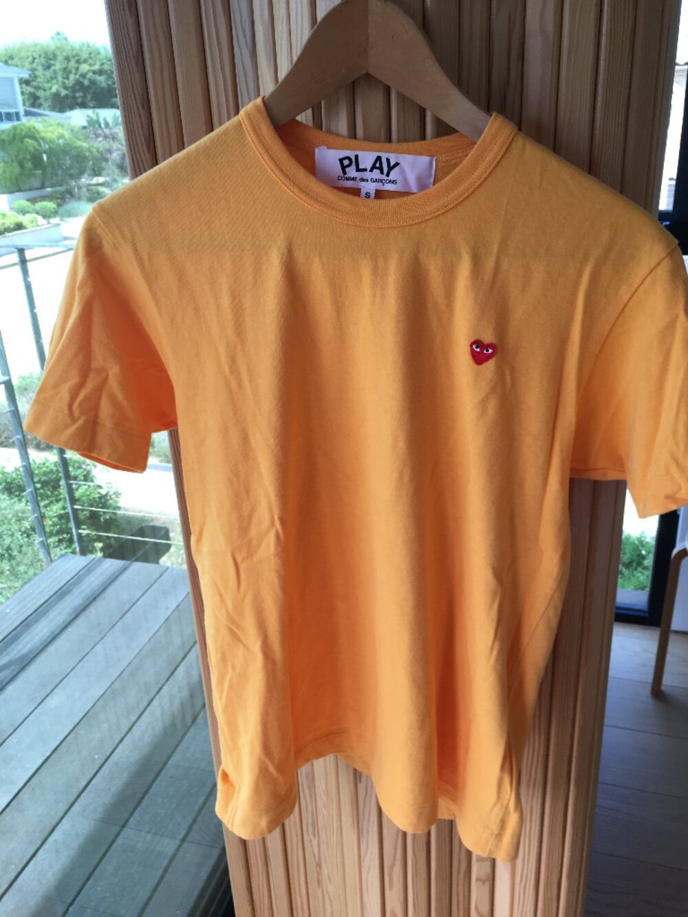 Comme des garcons Play orange yellow t shirt
